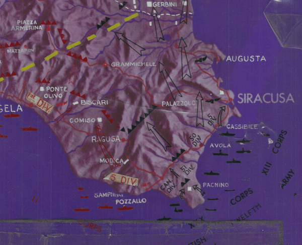 Battle Archives Map Sicily 1943 Operation Husky Battle Map