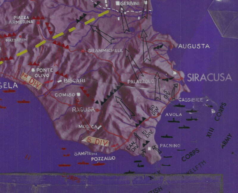 Battle Archives Map Sicily 1943 Operation Husky Battle Map