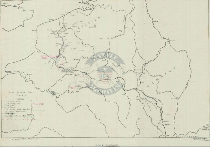 Spring Offensive Strategic Map Spring Offensive (German) 1918 Battle Map
