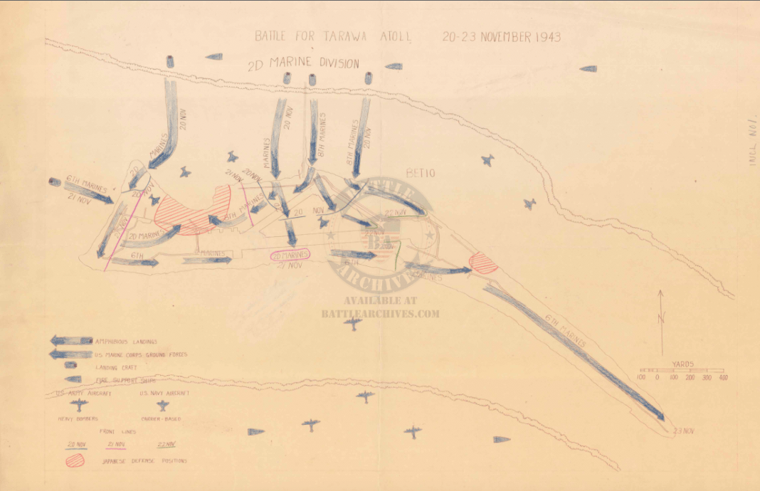 Battle Archives Map Tarawa (Betio Island)