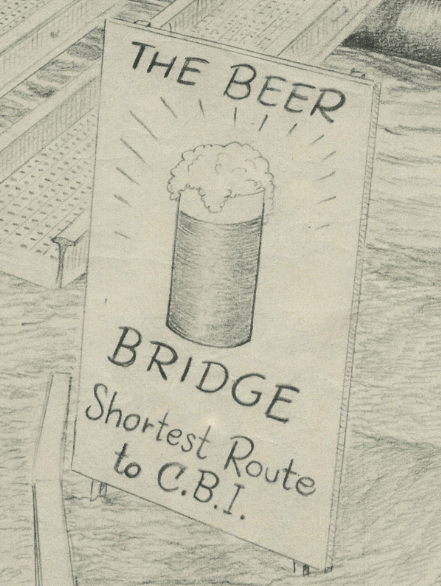 Battle Archives Map The Beer Bridge (Crossing the Rhine at Bonn) Drawing