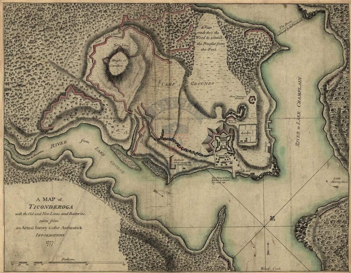 Battle Archives Map Ticonderoga, New York