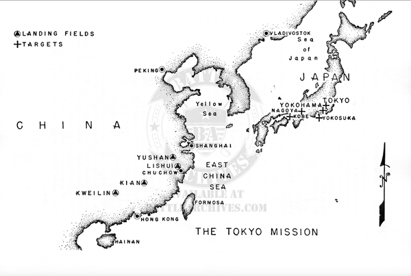Battle Archives Map Tokyo (Doolittle) Raid