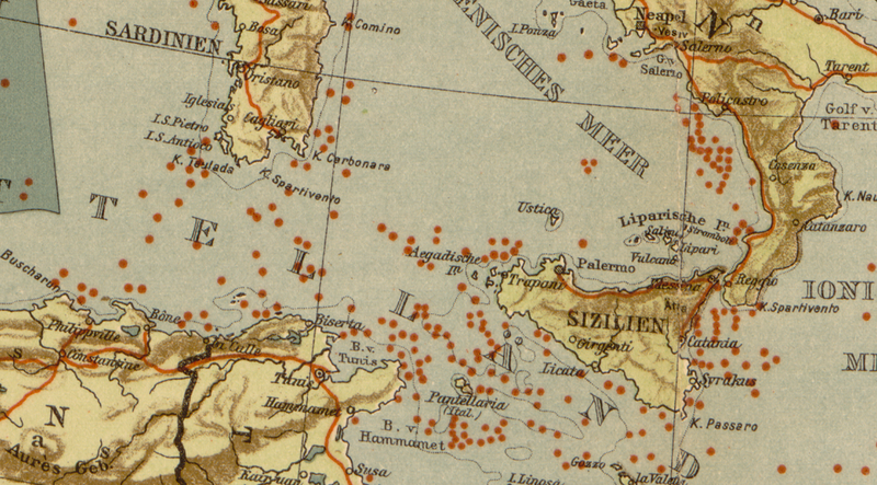 Battle Archives Map U Boat Operations 1917-1918