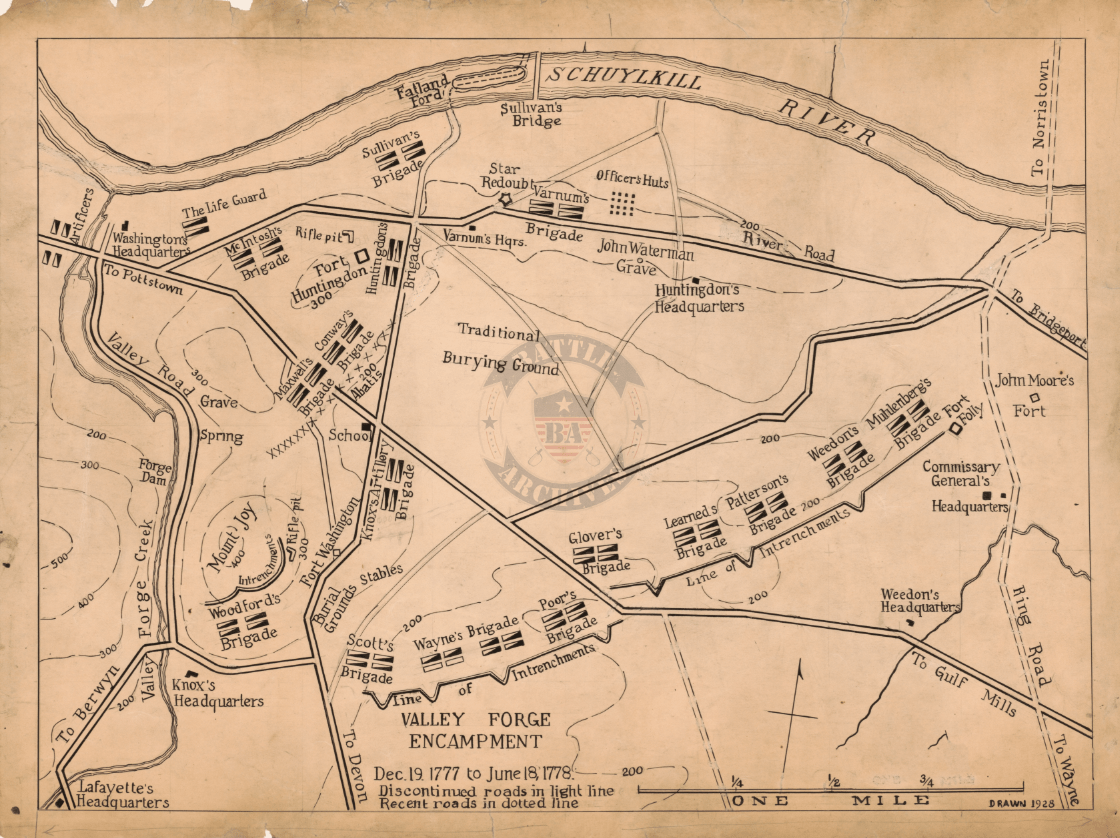 Battle Archives Map Valley Forge, Pennsylvania