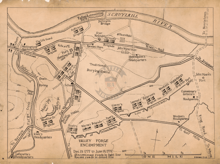 Battle Archives Map Valley Forge, Pennsylvania