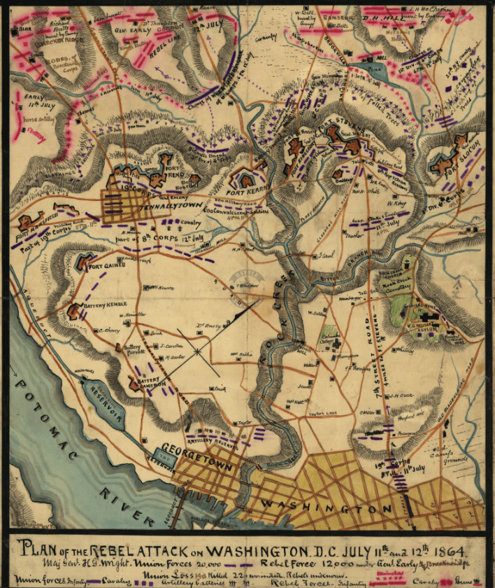 Battle Archives Map Washington, D.C. #1 (Battle of Fort Stevens)