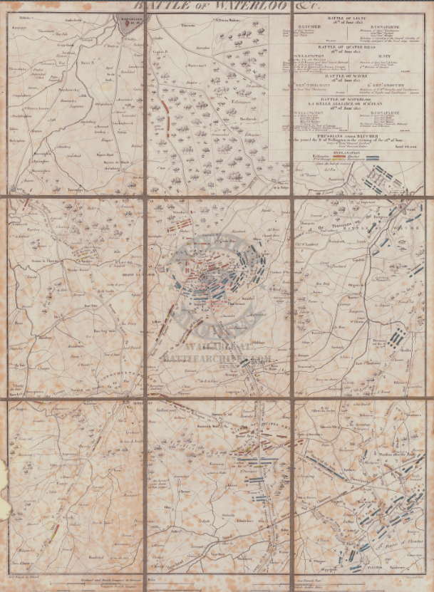 Battle Archives Map Waterloo English Battle Map with Unit Leaders