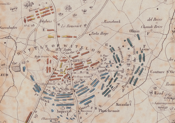 Battle Archives Map Waterloo English Battle Map with Unit Leaders