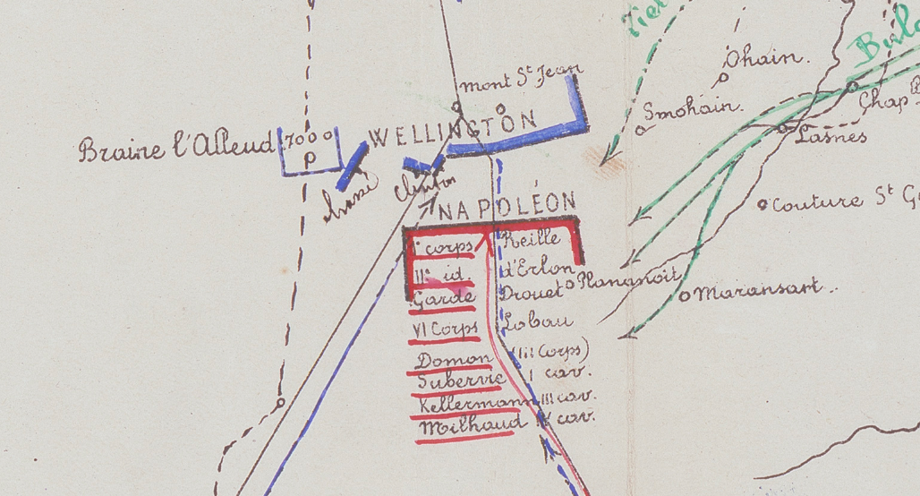 Battle Archives Map Waterloo French Battle Map with Napoleon Movements