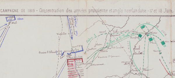 Battle Archives Map Waterloo French Battle Map with Napoleon Movements