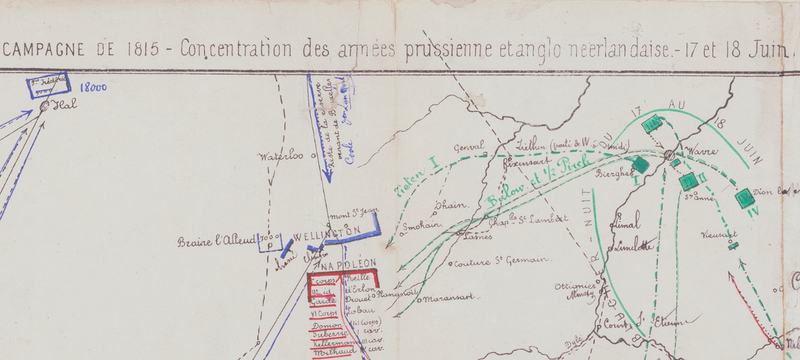 Battle Archives Map Waterloo French Battle Map with Napoleon Movements