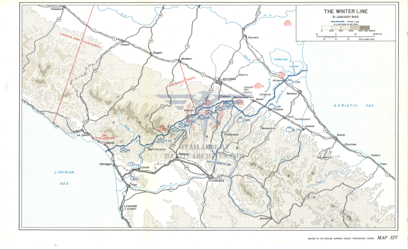 Winter Line, Italy 1945 Battle Map