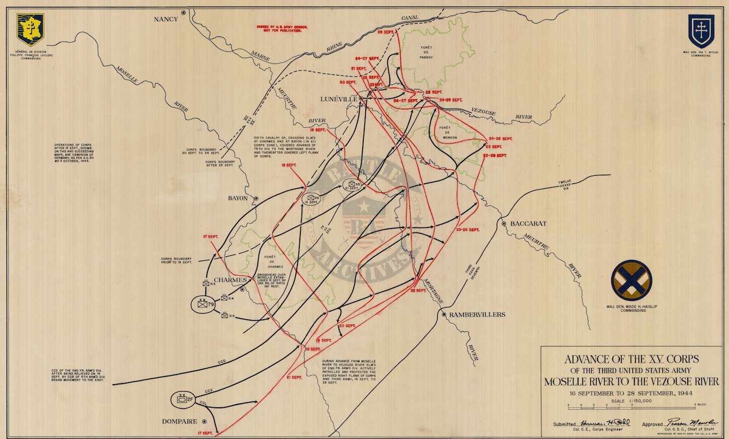 Battle Archives Map XV Corps European Campaign #2