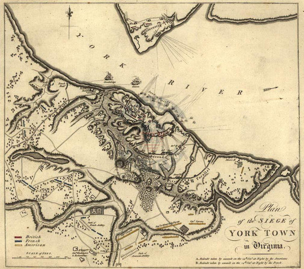Battle Archives Map Yorktown, Virginia (1781) #2