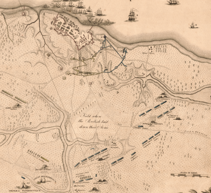 Yorktown, Virginia 1781 Post Surrender Battle Map – Battle Archives