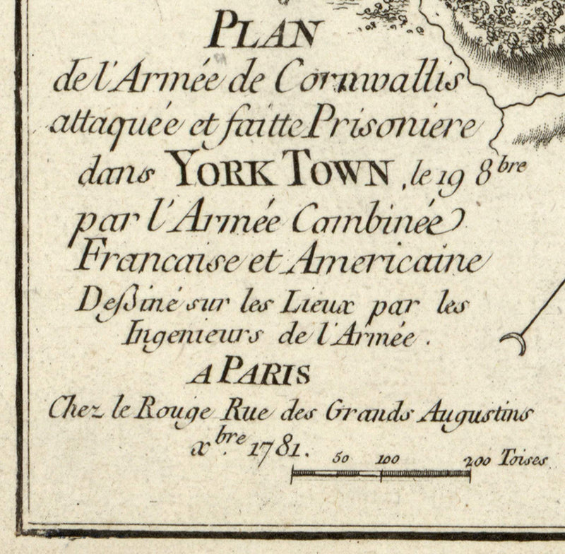 Battle Archives Map Yorktown, Virginia 1781 French Siege Map
