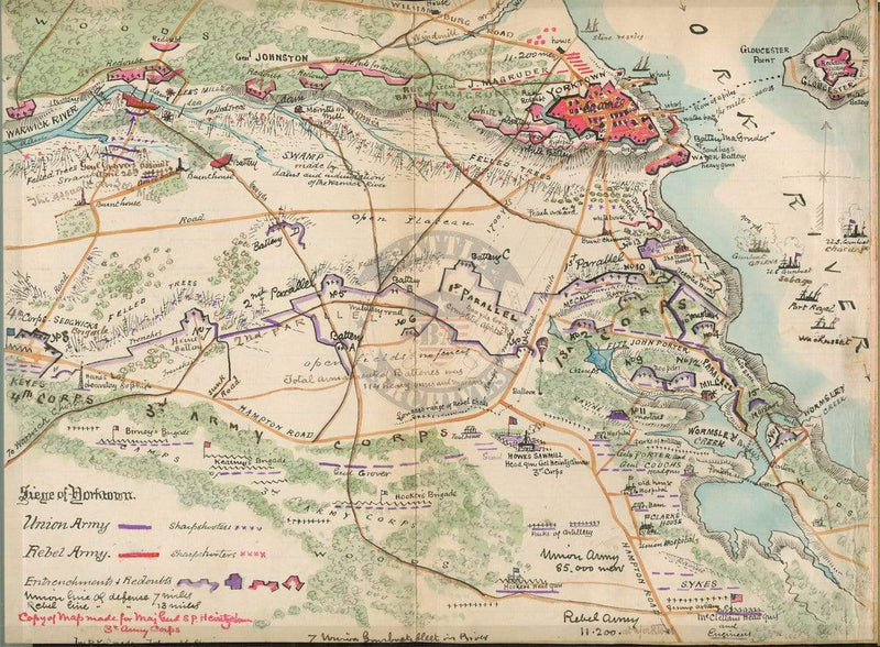 Battle Archives Map Yorktown, Virginia (1862) #1