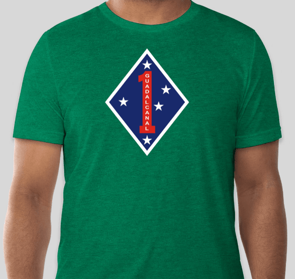 Battle Archives T-Shirt Small / Military Green 1st Marine Division Emblem T-Shirt